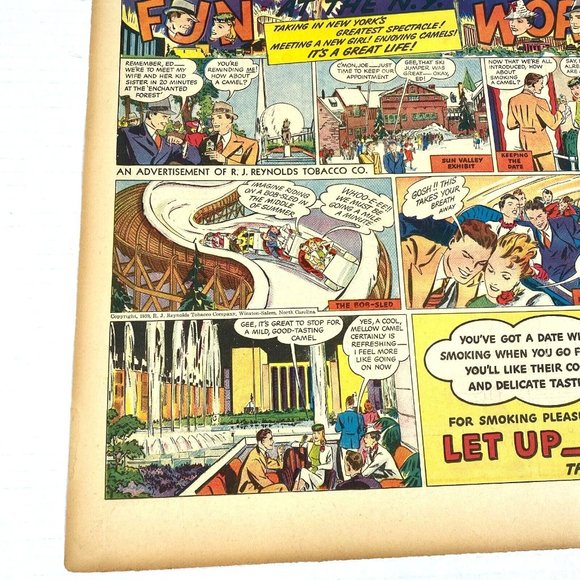 Camel Cigarette Ad New York World's Fair 1939 Comic Half Page Original Newspaper - Picture 7 of 11